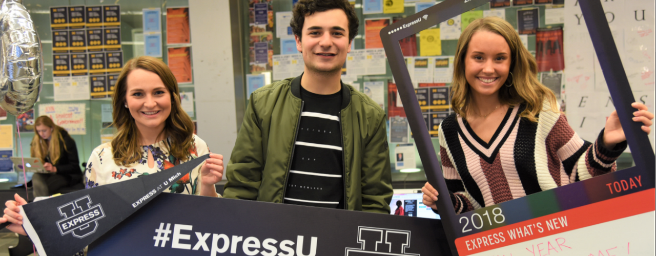 campus reps for Express with branded materials